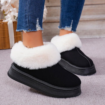 Xajzpa Fashion Winter Brown Short Boots New Platform Shoes Push Size Ankle Boots for Women Waterproof and Warm Snow Boots
